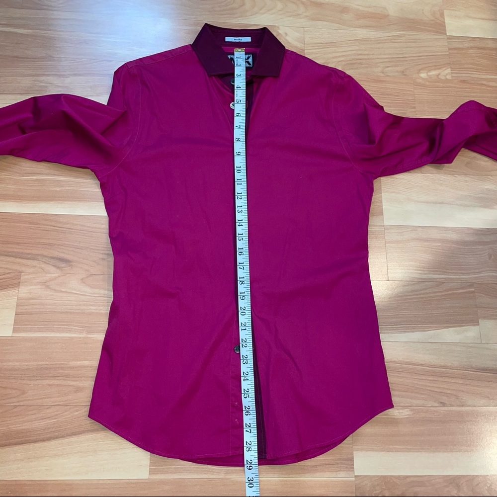 Express pink fuchsia limited edition fitted button up dress shirt size small - Picture 5 of 8